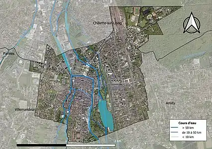 Carte orthophotographique de la commune en 2016.