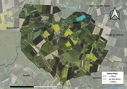 Carte orthophotographique de la commune en 2016.