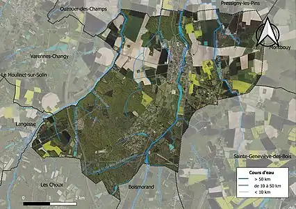 Carte orthophotographique de la commune en 2016.