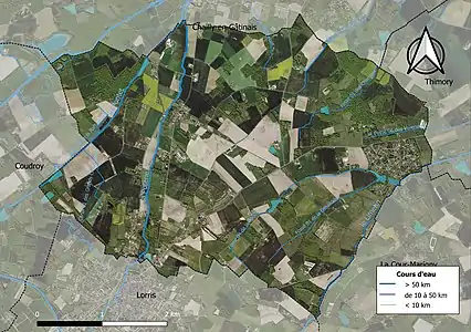 Carte orthophotographique de la commune en 2016.