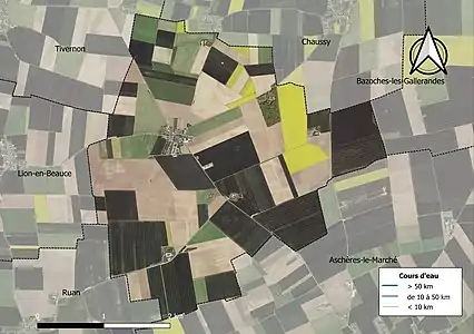 Carte orthophotographique de la commune en 2016.