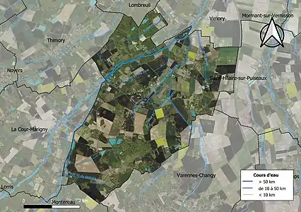 Carte orthophotographique de la commune en 2016.