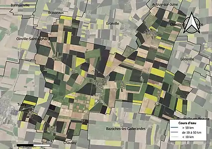 Carte orthophotographique de la commune en 2016.