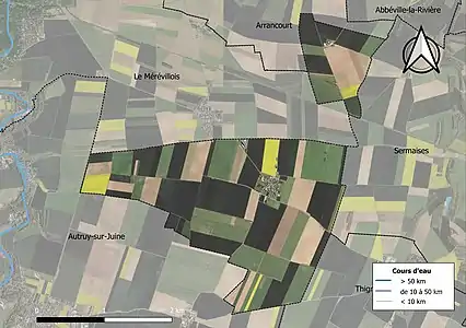 Carte orthophotographique de la commune en 2016.