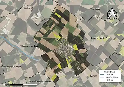 Carte orthophotographique de la commune en 2016.