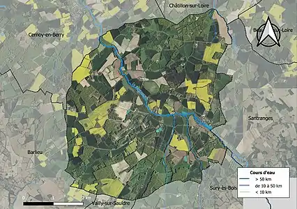 Carte orthophotographique de la commune en 2016.