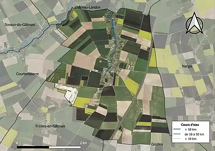 Carte orthophotographique de la commune en 2016.