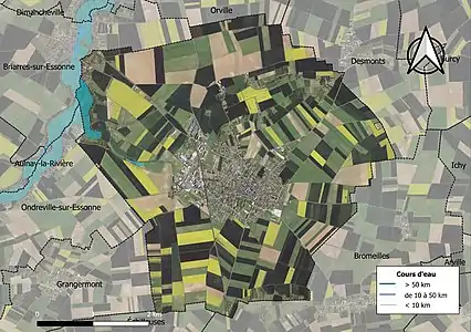 Carte orthophotographique de la commune en 2016.