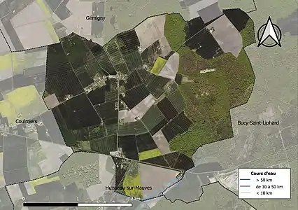 Carte orthophotographique de la commune en 2016.