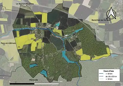 Carte orthophotographique de la commune en 2016.