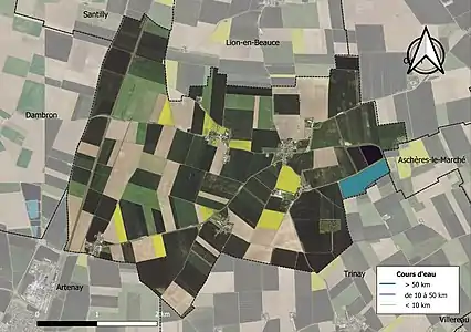 Carte orthophotographique de la commune en 2016.