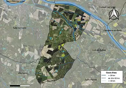 Carte orthophotographique de la commune en 2016.