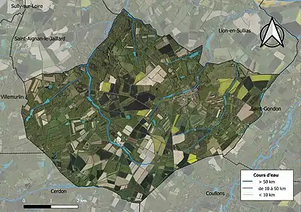 Carte orthophotographique de la commune en 2016.