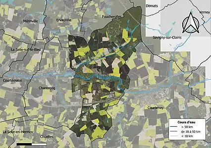 Carte orthophotographique de la commune en 2016.