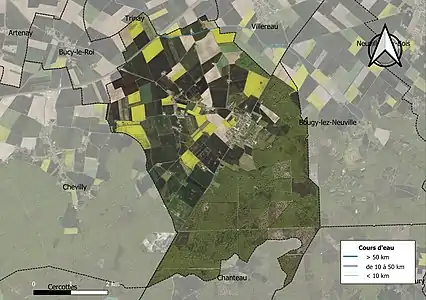 Carte orthophotographique de la commune en 2016.