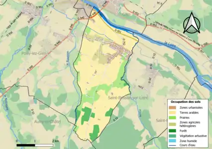 Carte des infrastructures et de l'occupation des sols de la commune en 2018 (CLC).