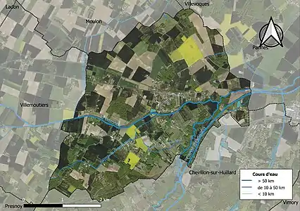 Carte orthophotographique de la commune en 2016.