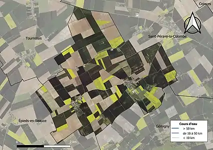 Carte orthophotographique de la commune en 2016.