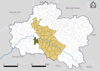 Sandillon dans le Pôle d'équilibre territorial et rural (PETR) Forêt d'Orléans-Loire-Sologne en 2020.