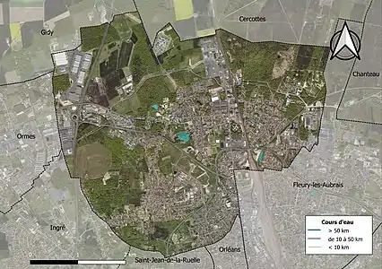 Carte orthophotographique de la commune en 2016.