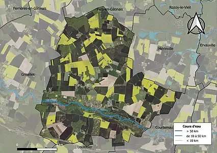 Carte orthophotographique de la commune en 2016.