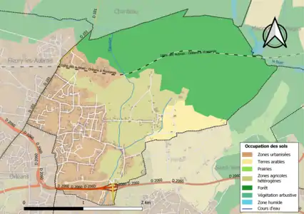 Carte des infrastructures et de l'occupation des sols de la commune en 2018 (CLC).