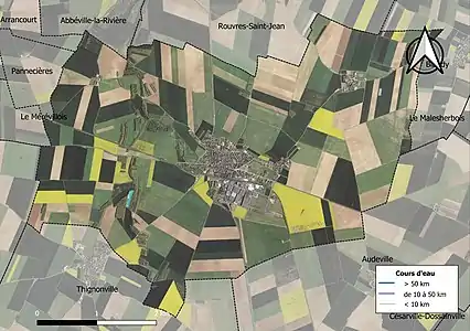 Carte orthophotographique de la commune en 2016.