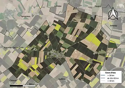 Carte orthophotographique de la commune en 2016.