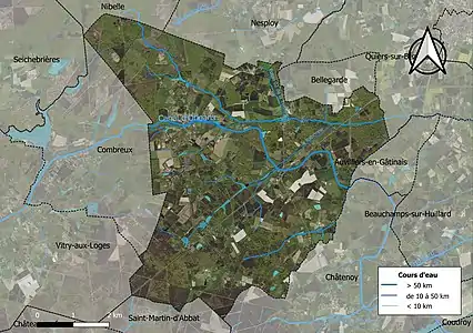 Carte orthophotographique de la commune en 2016.