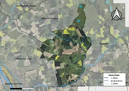 Carte orthophotographique de la commune en 2016.