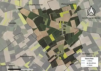 Carte orthophotographique de la commune en 2016.