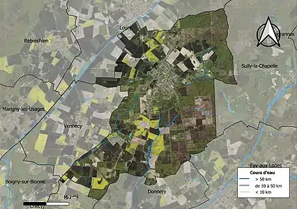 Carte orthophotographique de la commune en 2016.