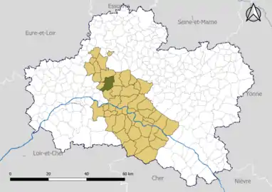 Traînou dans le Pôle d'équilibre territorial et rural (PETR) Forêt d'Orléans-Loire-Sologne en 2020.