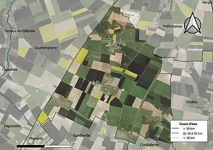 Carte orthophotographique de la commune en 2016.