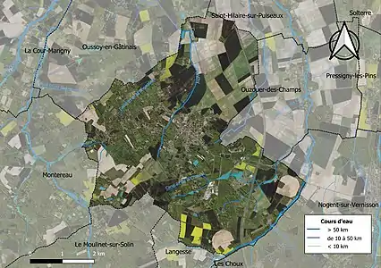 Carte orthophotographique de la commune en 2016.