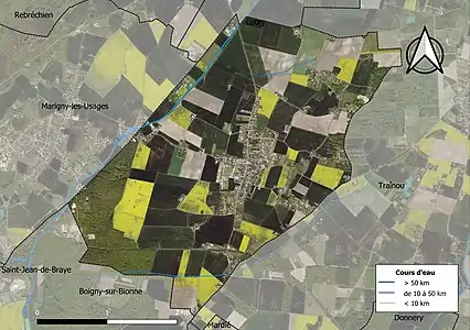 Carte orthophotographique de la commune en 2016.