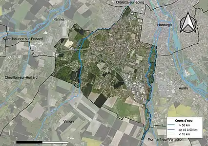 Carte orthophotographique de la commune en 2016.