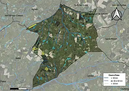 Carte orthophotographique de la commune en 2016.