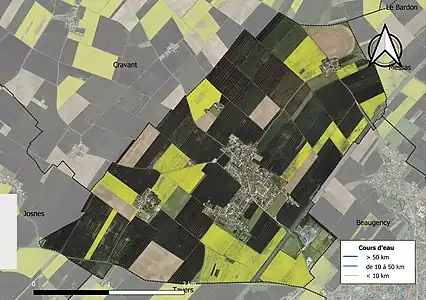 Carte orthophotographique de la commune en 2016.