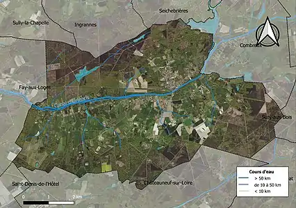 Carte orthophotographique de la commune en 2016.