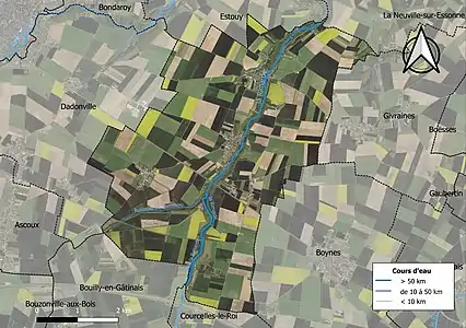 Carte orthophotographique de la commune en 2016.