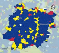 Candidat arrivé en tête au 1er tour par commune.  Emmanuel MacronMarine Le PenJean-Luc MélenchonDeux à égalité