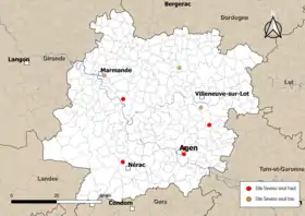 Carte des communes avec sites Seveso