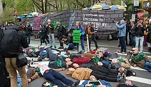 Die-in à New York (États-Unis).