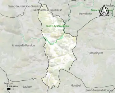 Carte de la ZNIEFF de type 1 sur la commune.