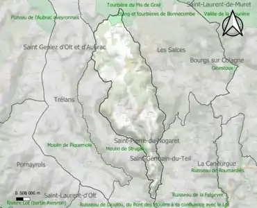 Carte des ZNIEFF de type 1 sur la commune.