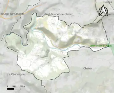 Carte de la ZNIEFF de type 1 sur la commune.