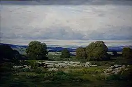 Alexandre Ségé : La Vallée de Ploukermeur. Montagnes d'Arrée. vers 1883, 1883, huile sur toile, Musée des Beaux-Arts de Quimper.