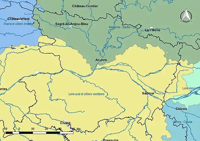 Le Maine-et-Loire est entièrement dans le sous-bassin « Loire aval et côtiers vendéens » et « Mayenne-Sarthe-Loir ».