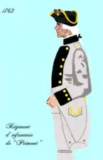 régiment de Piémont de 1762 à 1774